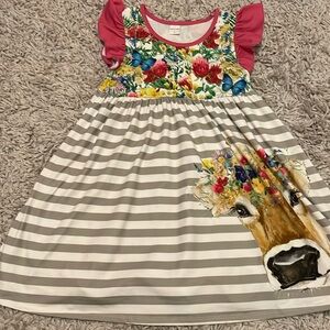 Penelope Plumm Floral Cow Dress, Size 6